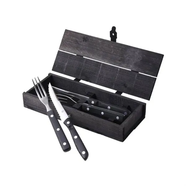 Gense Old Farmer Steak-/Grillbesteck 4-teilig - Schwarz/Edelstahl
